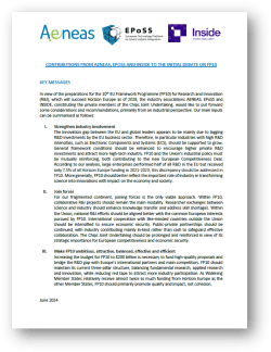 Industry Associations AENEAS, EPoSS, and INSIDE contribute to initial ...